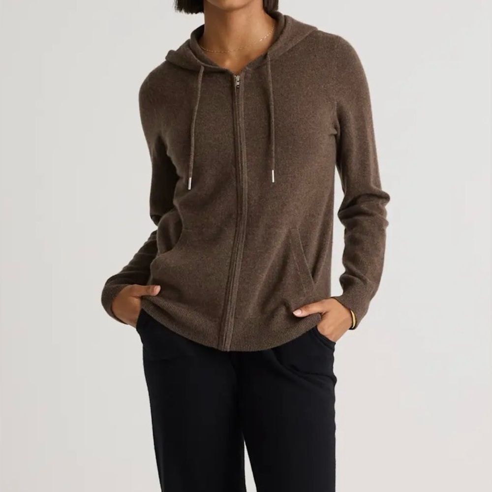 Quince Brown Women's Zip-Up Hoodie